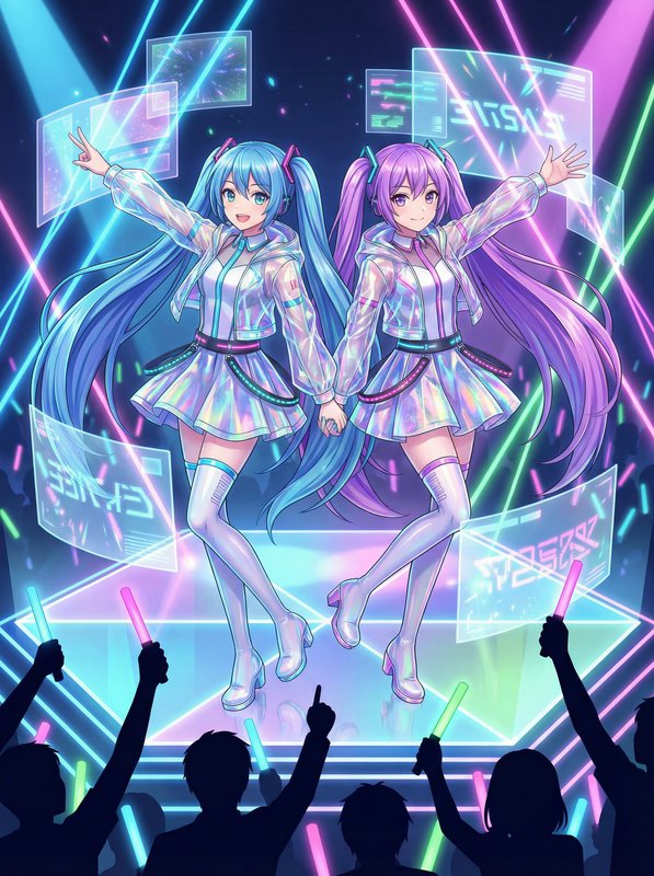 抖音风动漫-双子偶像演唱会